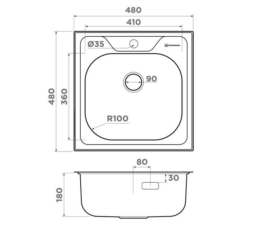 картинка Мойка Omoikiri SARU 48-IN 