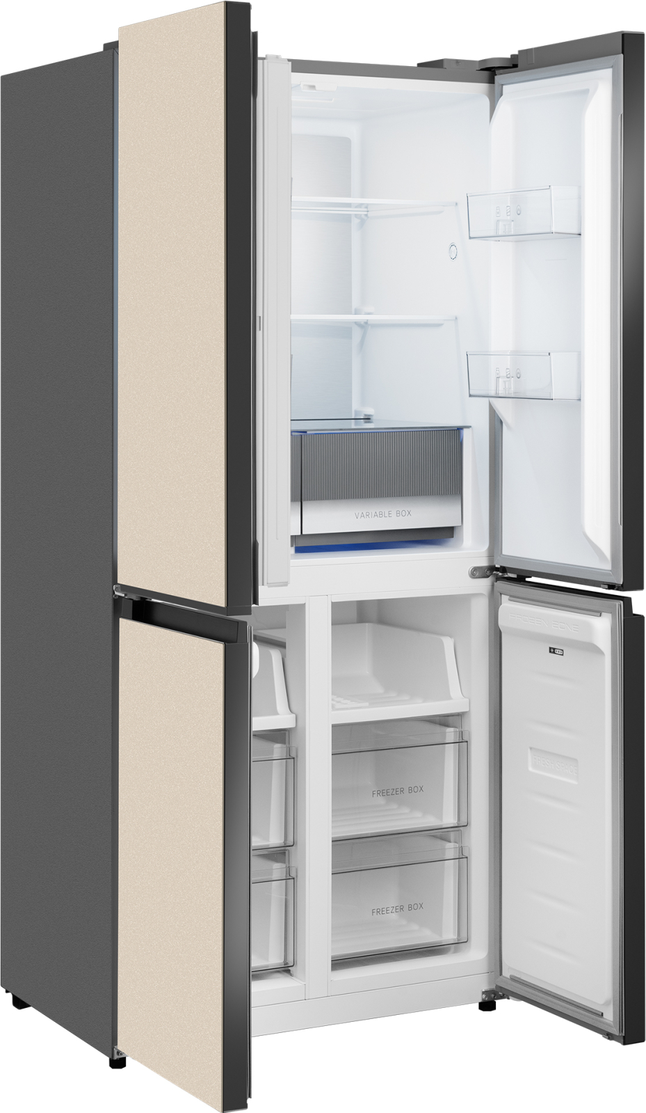 картинка Полувстраиваемый холодильник Weissgauff WCD 450 BEG NoFrost Inverter 