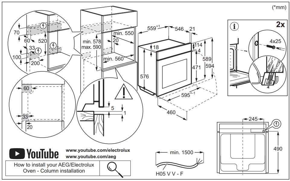 картинка Электрический духовой шкаф Aeg OS6PB631AB 