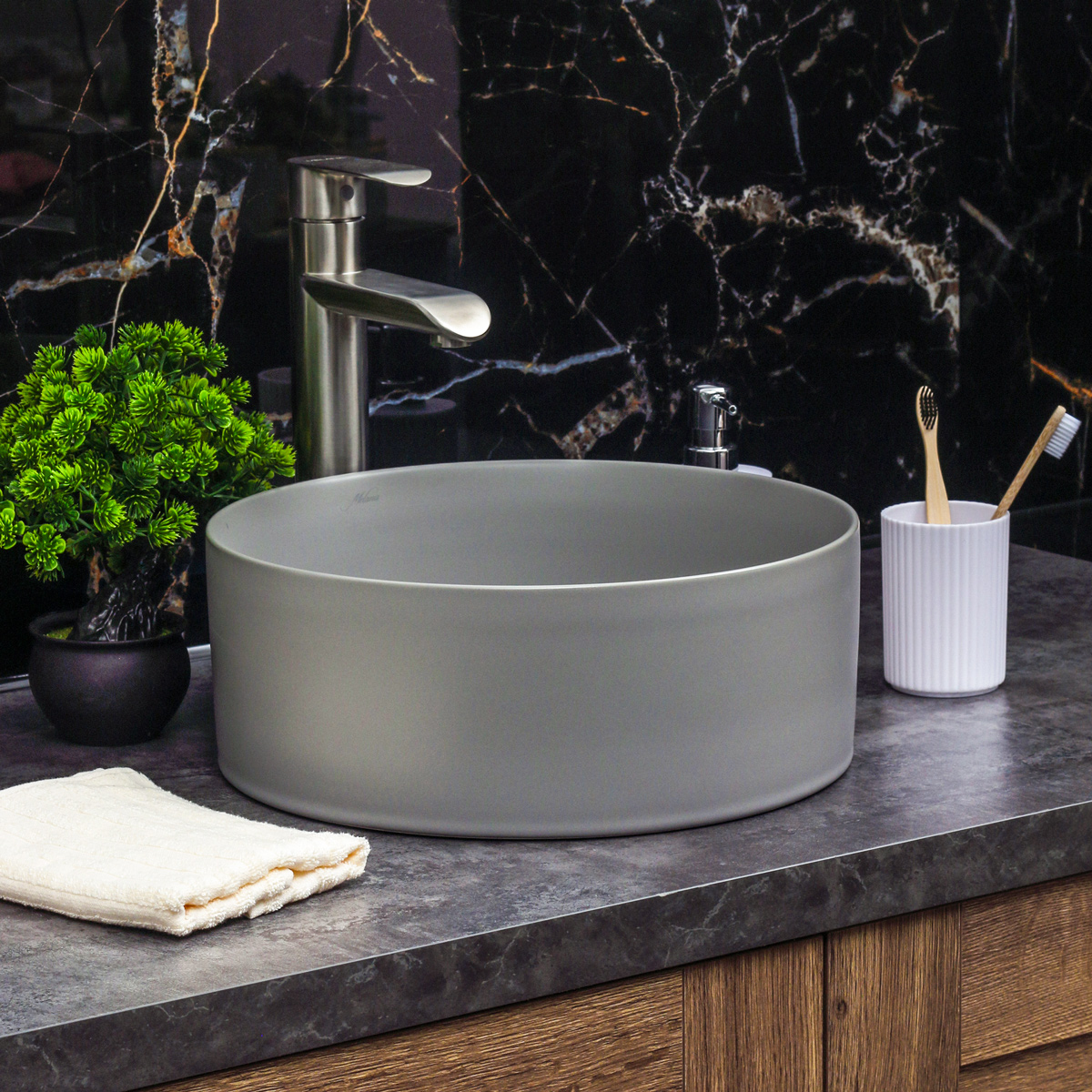 картинка Раковина Melana MLN-320357MG, матовый серый 