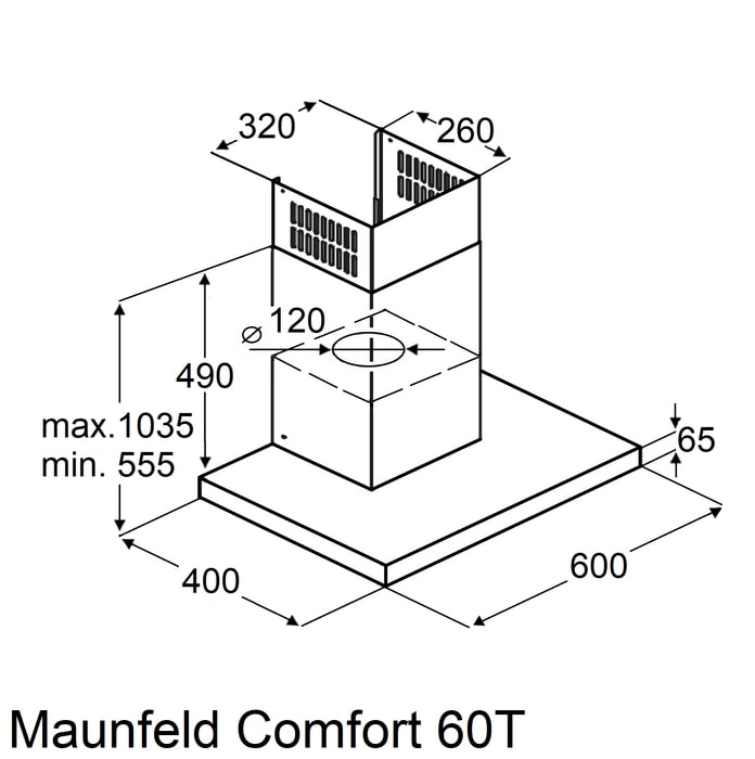картинка Кухонная вытяжка Maunfeld Comfort 60 T чёрный  картинка Кухонная вытяжка Maunfeld Comfort 60 T чёрный