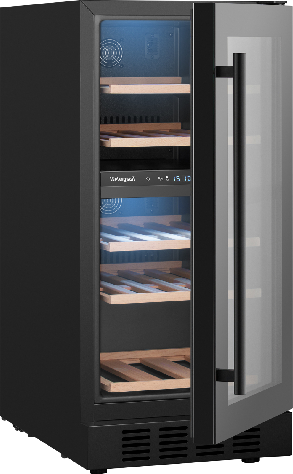 картинка Встраиваемый винный шкаф Weissgauff WWCI-26 DB DualZone 