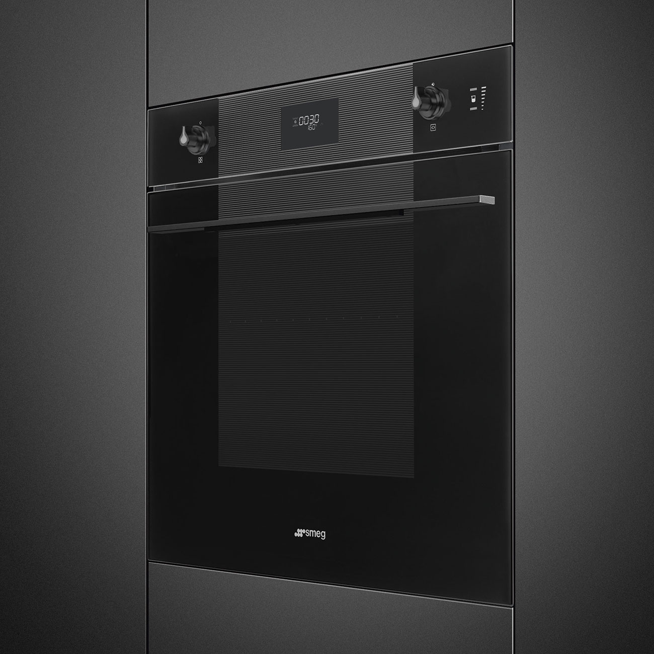 картинка Электрический духовой шкаф с функцией пара Smeg SOP6101S2B3 стекло Deep Black 
