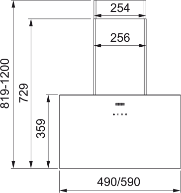 картинка Кухонная вытяжка наклонная Franke LENS WH 50 белая 