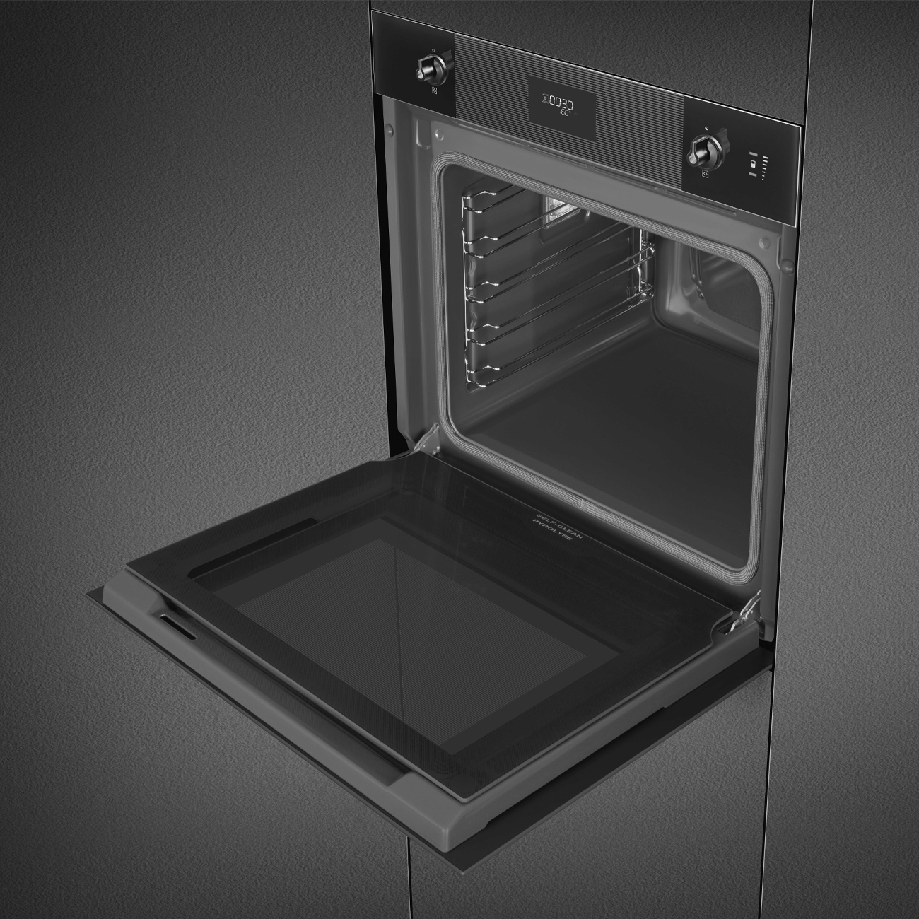 картинка Электрический духовой шкаф с функцией пара Smeg SOP6101S2B3 стекло Deep Black 