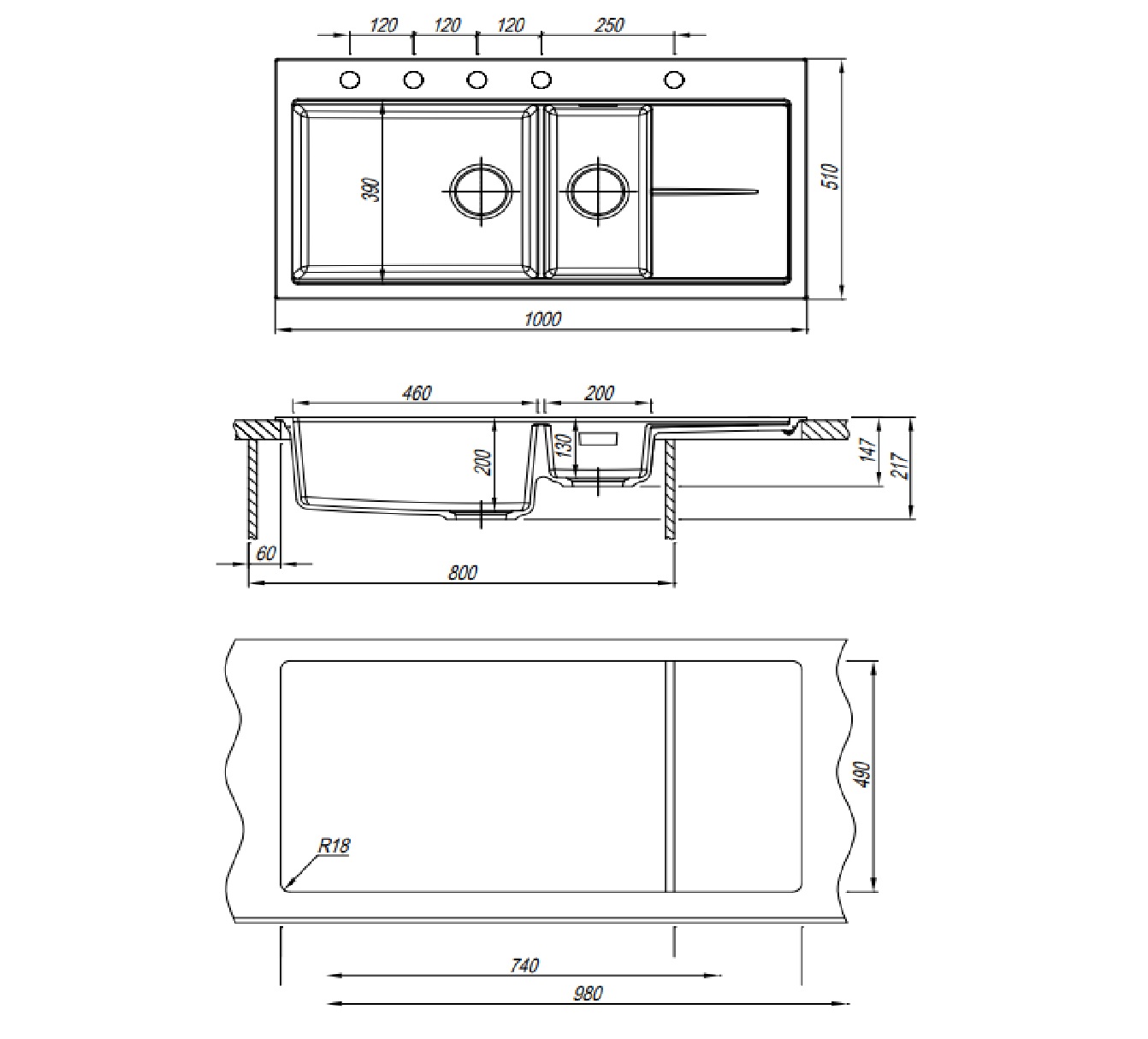 картинка |Discount| Кухонная мойка Florentina РОССАНА-1000 жасмин 