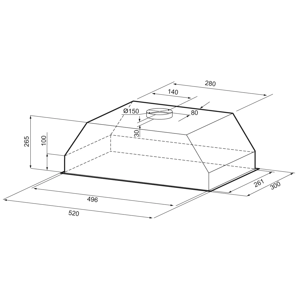 картинка Кухонная вытяжка Krona SVEN 600 black SGC 