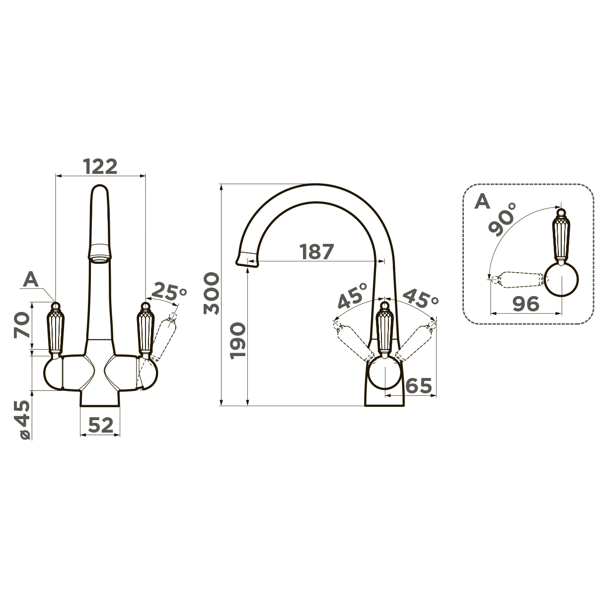 картинка Смеситель Omoikiri OKINAWA-2-SI нержавеющая сталь 