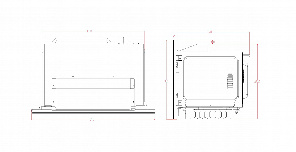 картинка Микроволновая печь встраиваемая Korting KMI 928 GN чёрная 