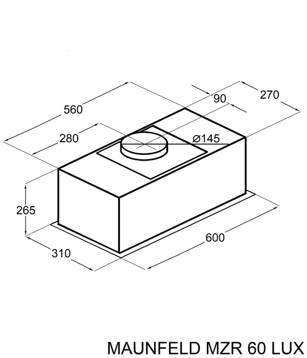 картинка Кухонная вытяжка Maunfeld MZR 60 Lux чёрный 