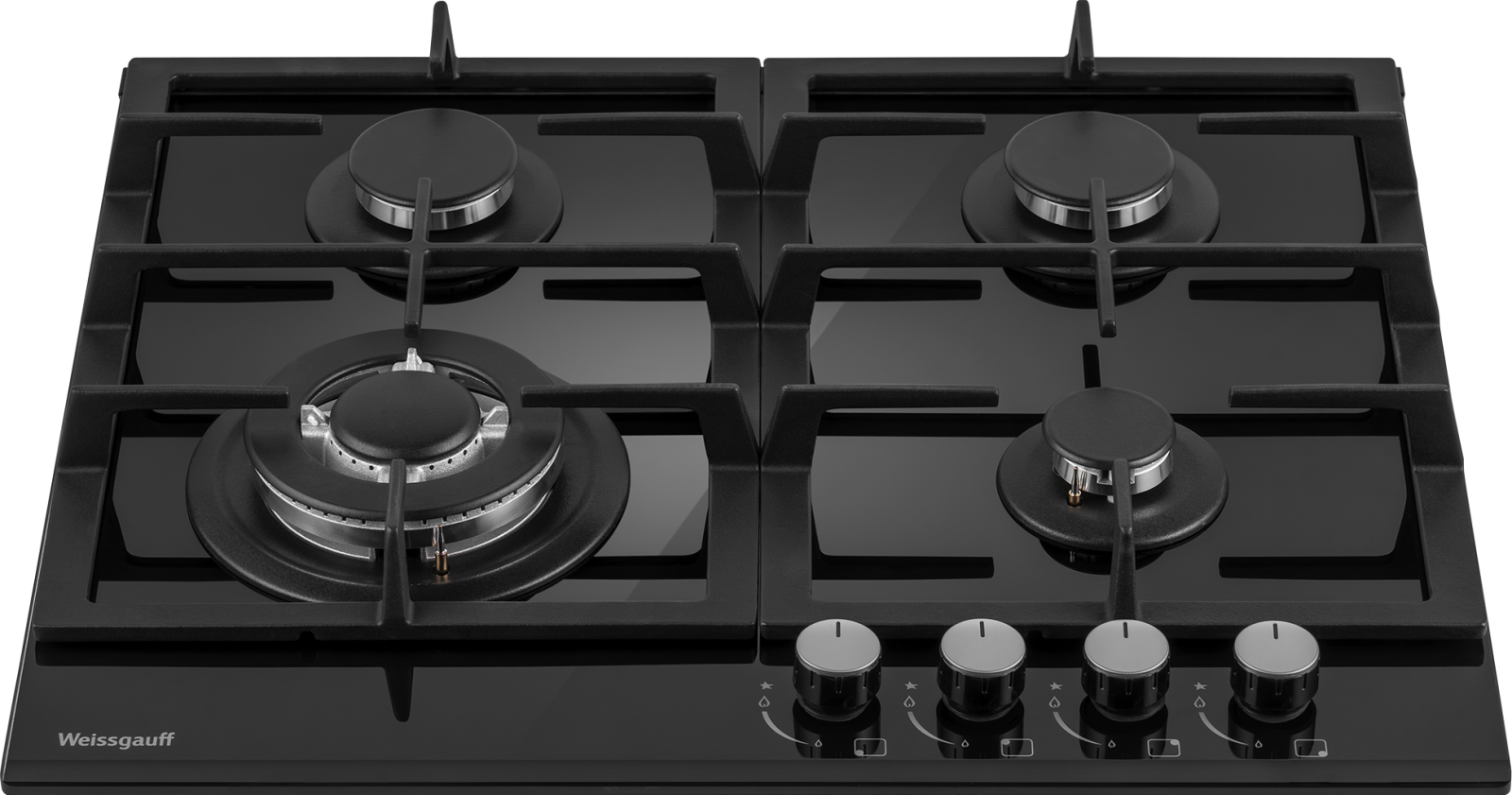 картинка Газовая варочная панель Weissgauff HGG 641 BGh Nano Glass 