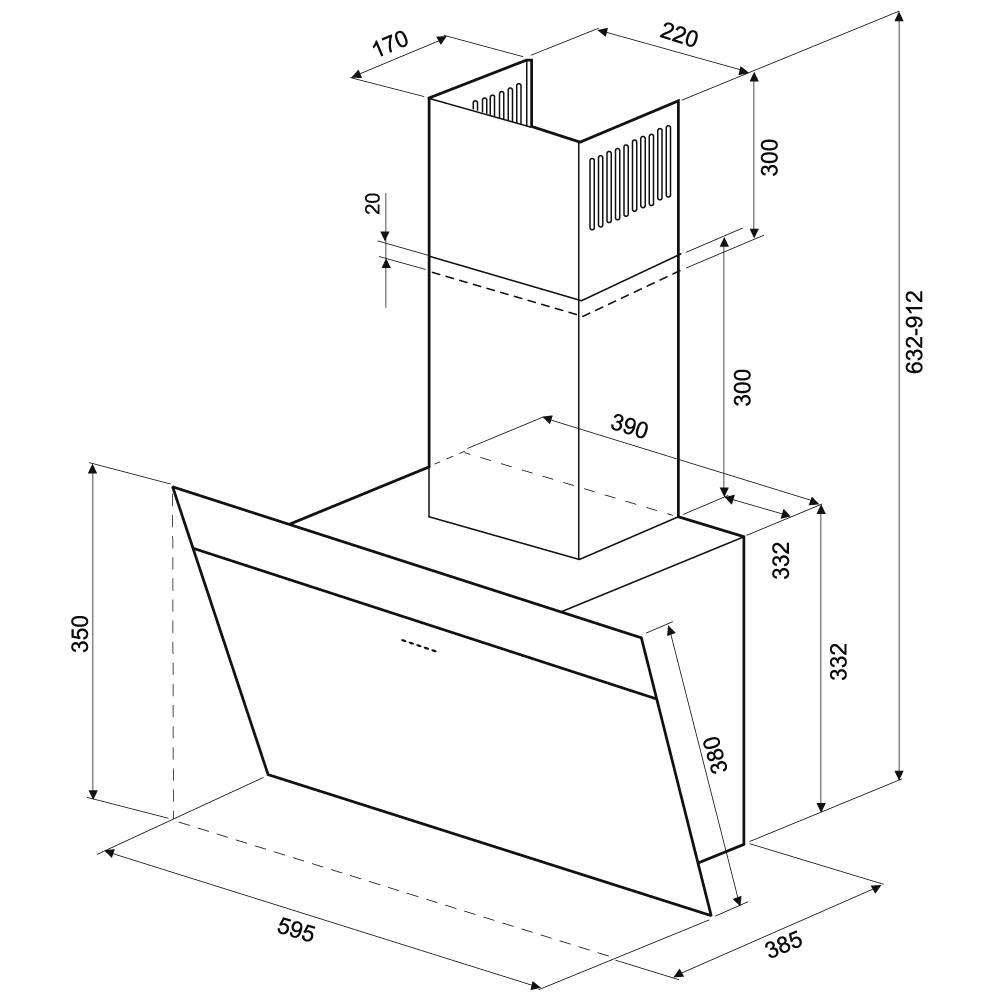 картинка Кухонная вытяжка Krona KRISTEN A 600 black S 