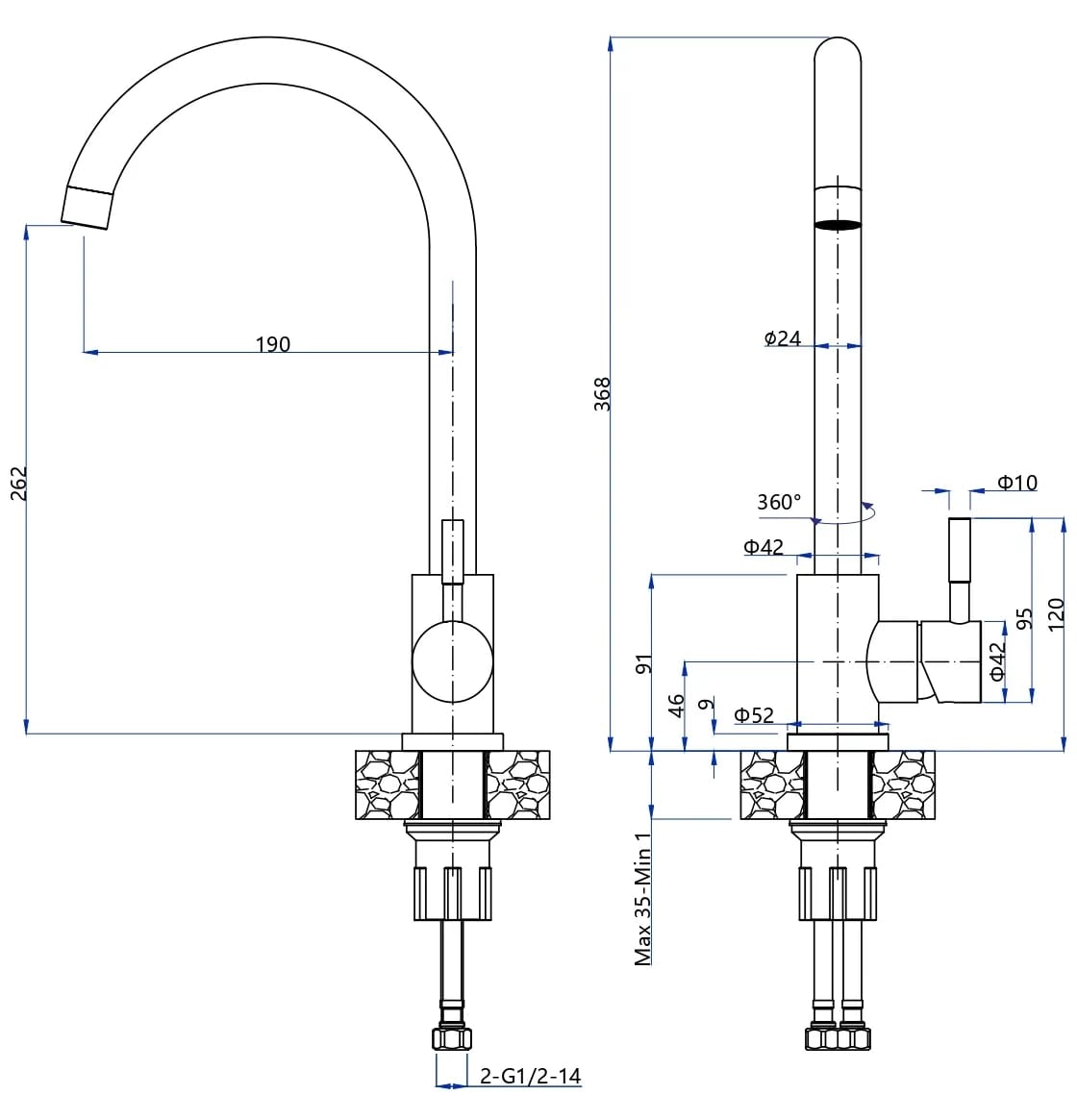 картинка Смеситель Granfest Urban GF-Z-5410 