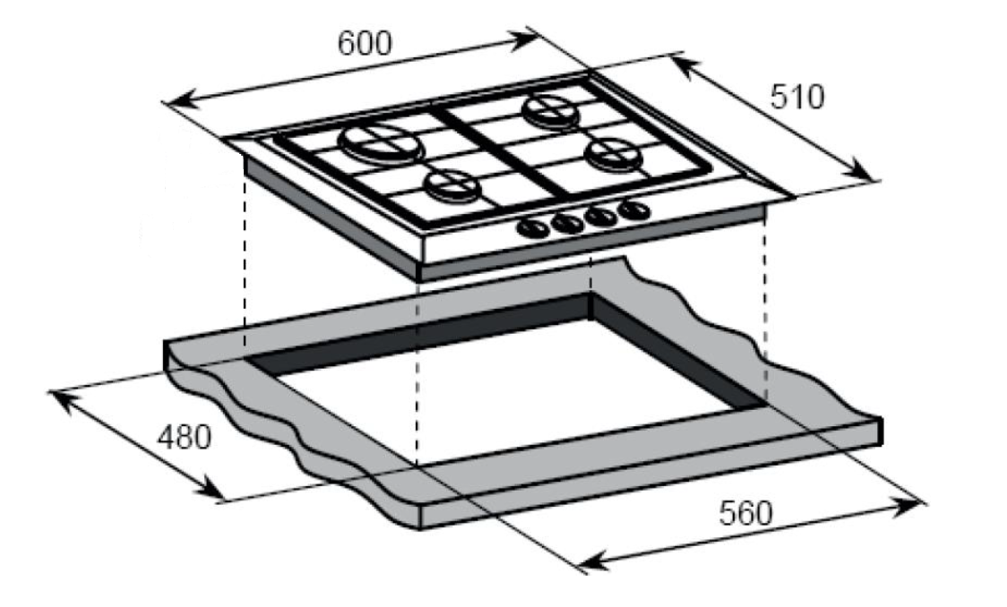 картинка Газовая варочная панель Weissgauff HG 641 WFh 