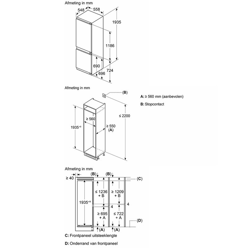 картинка Встраиваемый холодильник Bosch KIN96SFD0  картинка Встраиваемый холодильник Bosch KIN96SFD0