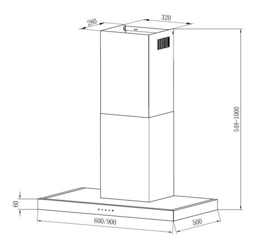 картинка Кухонная вытяжка Krona RUT 900 INOX 3P-S 