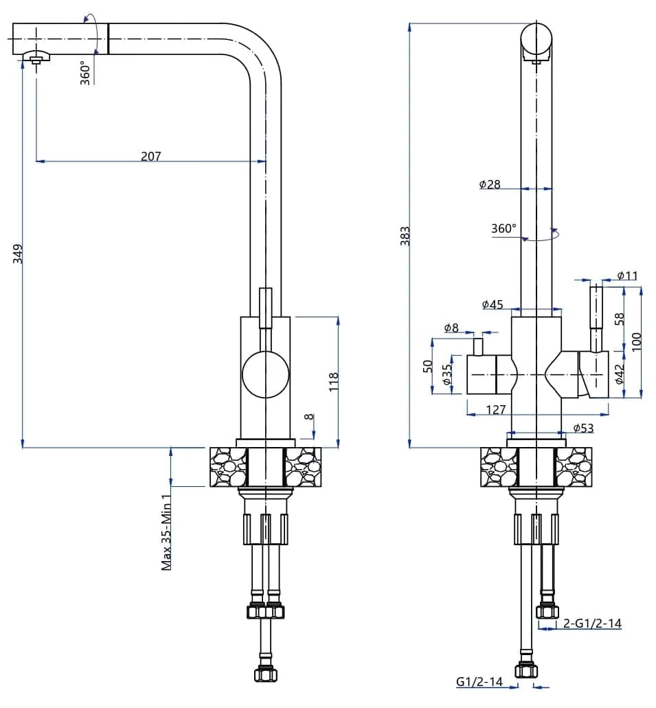 картинка Смеситель Granfest Urban GF-Z-5421 