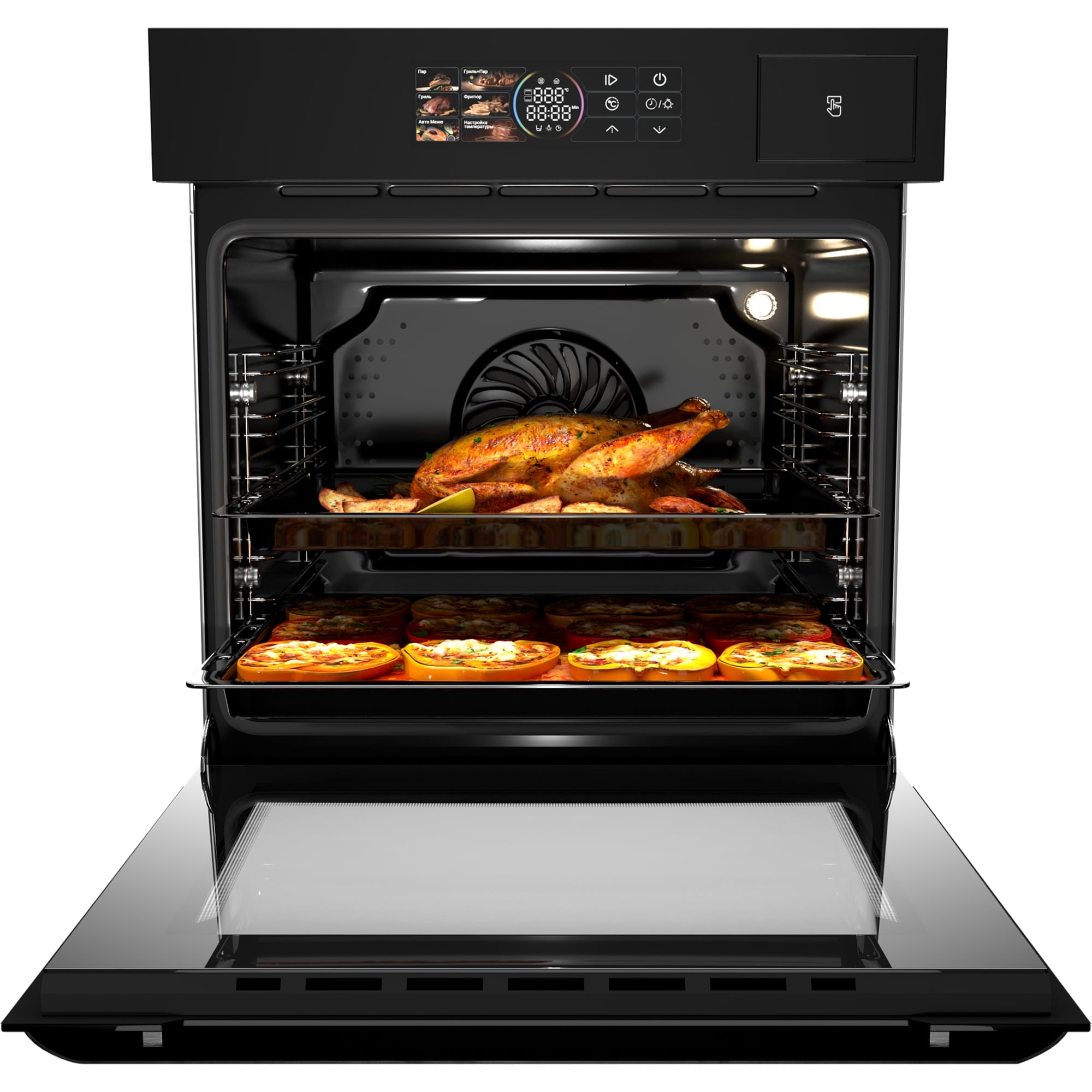 картинка Электрический духовой шкаф с функцией пароварки Hiberg S-VM 6415 B SMART 