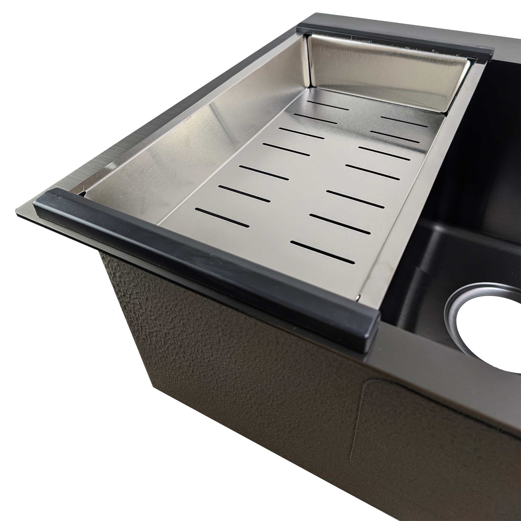 картинка Мойка для кухни Gerda GS 5045 G 4 в 1 графит (мойка, дозатор для мыла, коландер и сифон) 