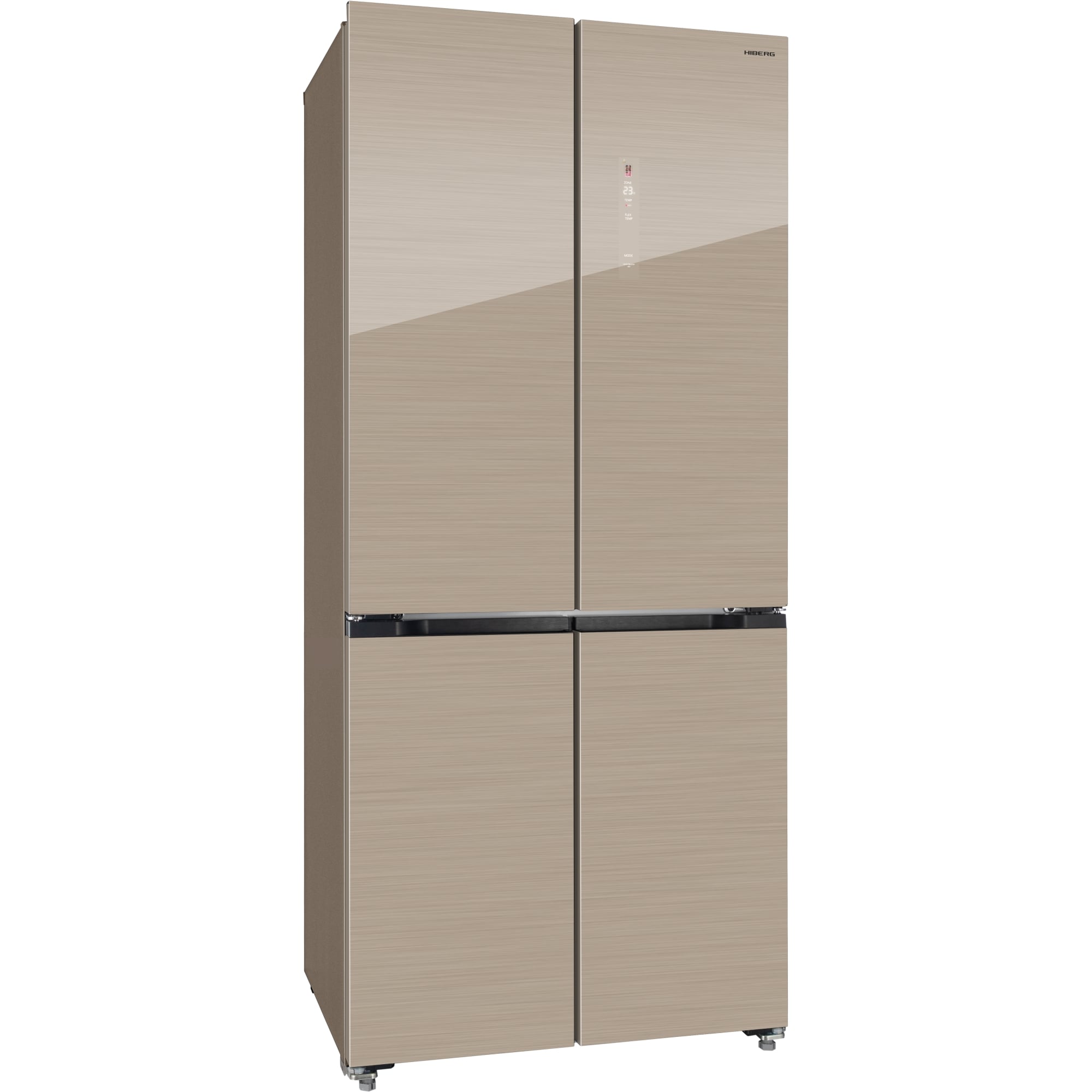картинка Отдельностоящий холодильник Hiberg RFQ-600DX NFGY INVERTER бежевое стекло 