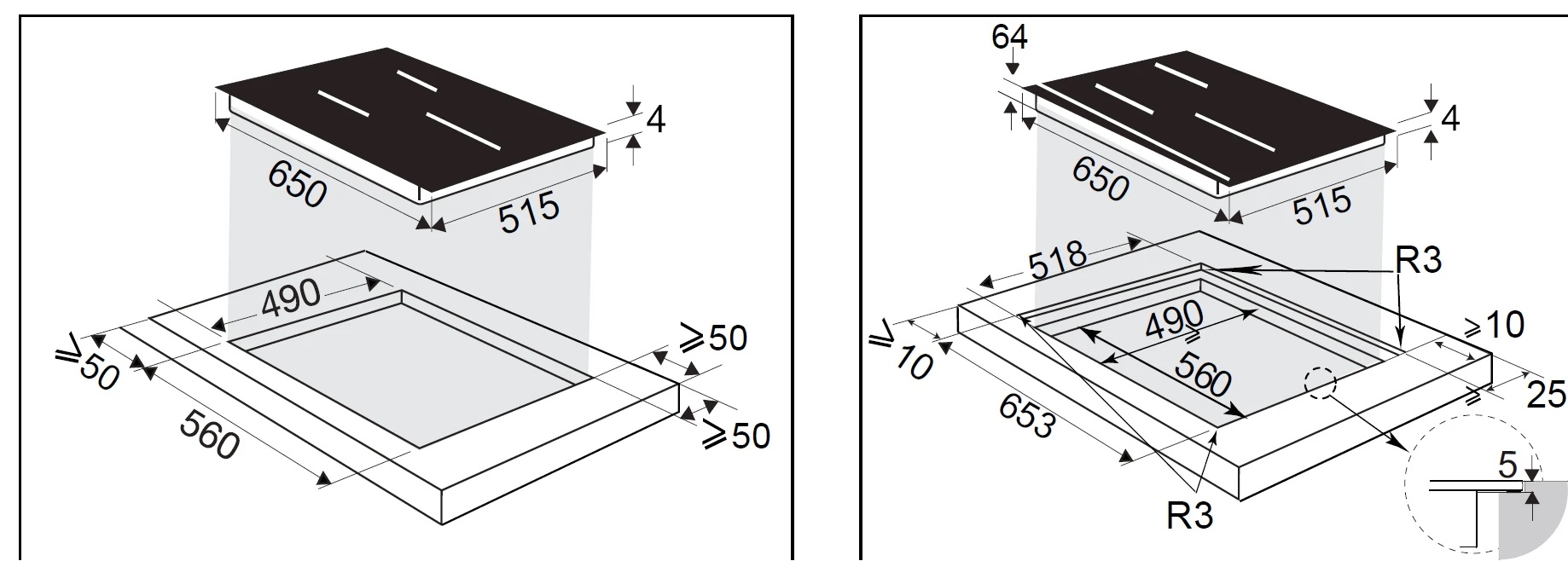 картинка Индукционная варочная панель De Dietrich DPI5652AB INFINITE BLACK 