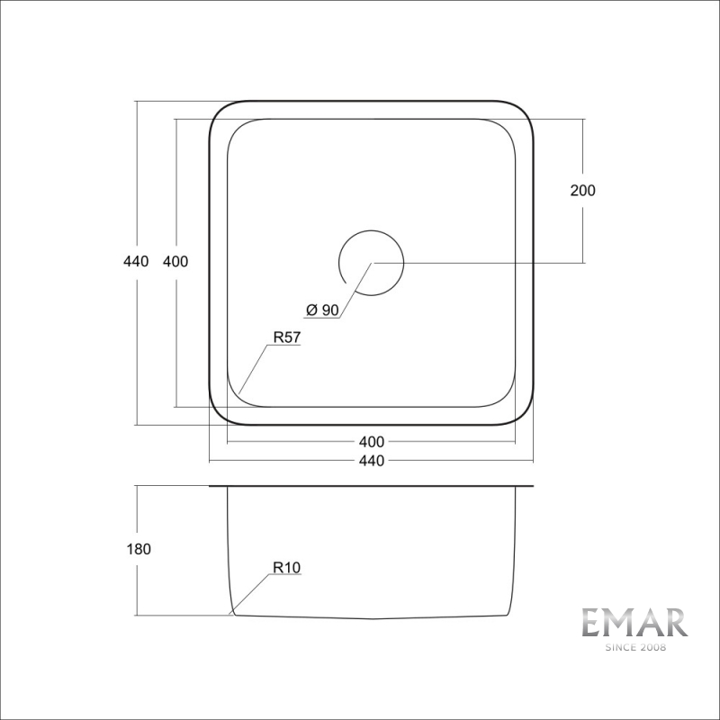 картинка Мойка для кухни Emar EMB-127А PVD Nano Satine 