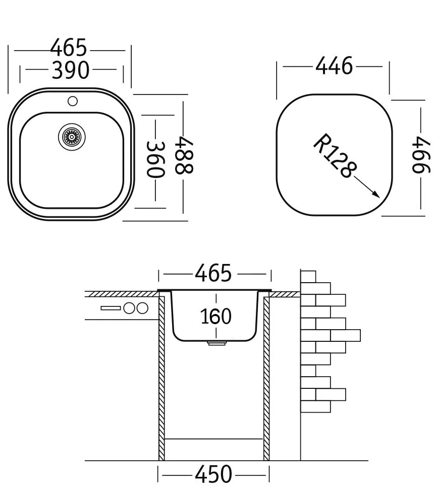 картинка Мойка Ukinox ГАЛАНТ GAM465.488 -GT6K 0C 
