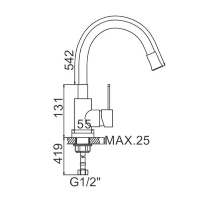 картинка Смеситель Ledeme L74004-1 красный 