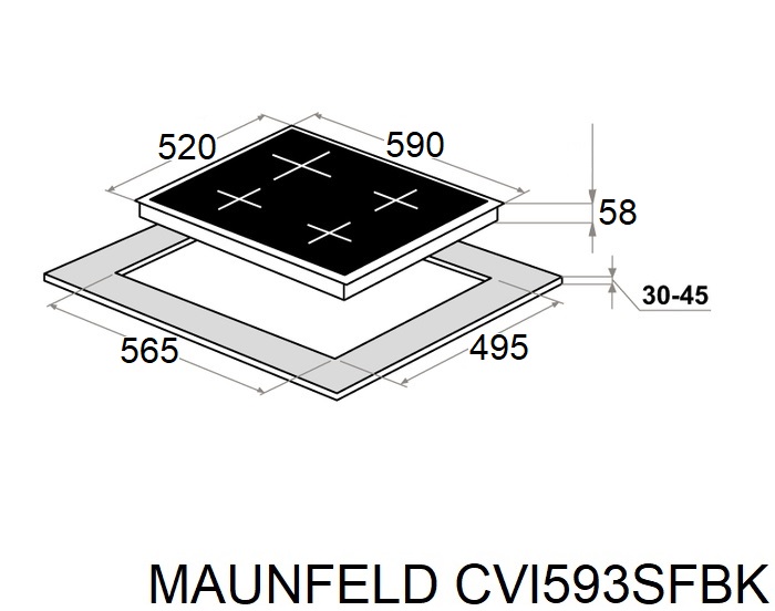картинка Варочная панель Maunfeld CVI593SFBK Inverter 