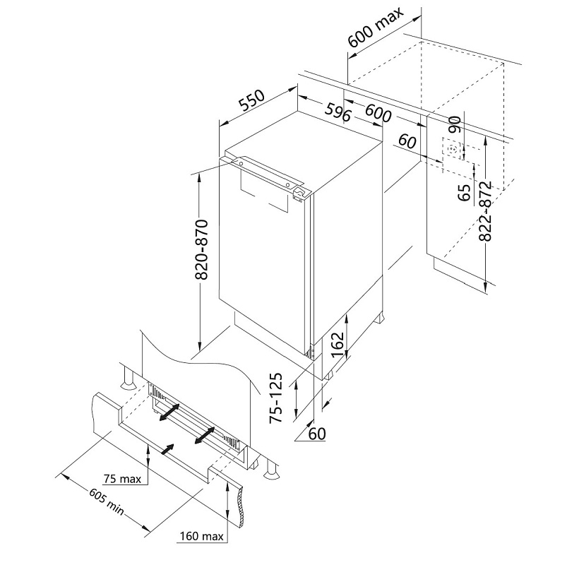 картинка Встраиваемый холодильник Korting KSI 8186 