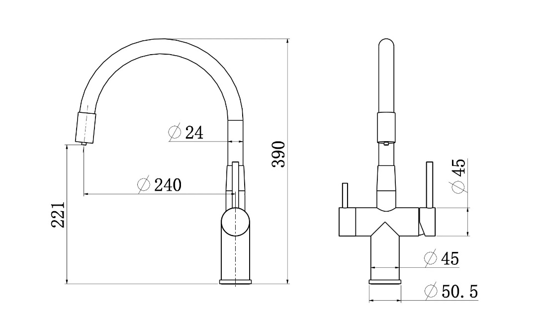 картинка Смеситель LONGRAN Sprint logic LM2198, GunGrey/Black 