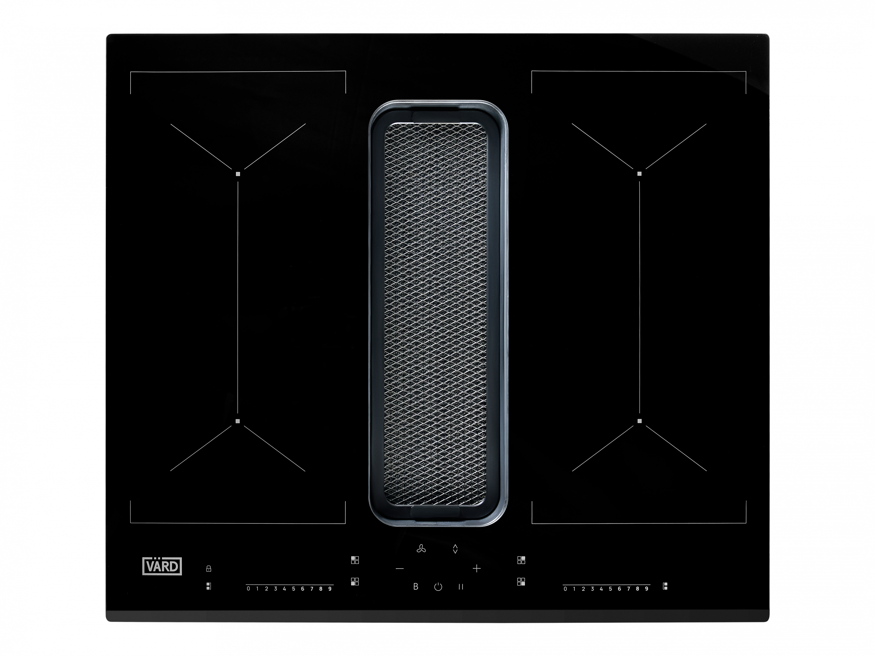 картинка Индукционная варочная панель с вытяжкой Vard VHH6472B 