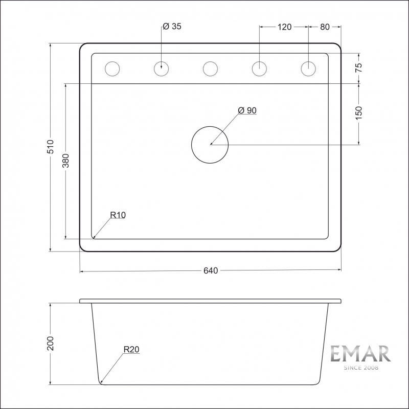 картинка Кухонная мойка ЕМАR EMQ-1640.Q 