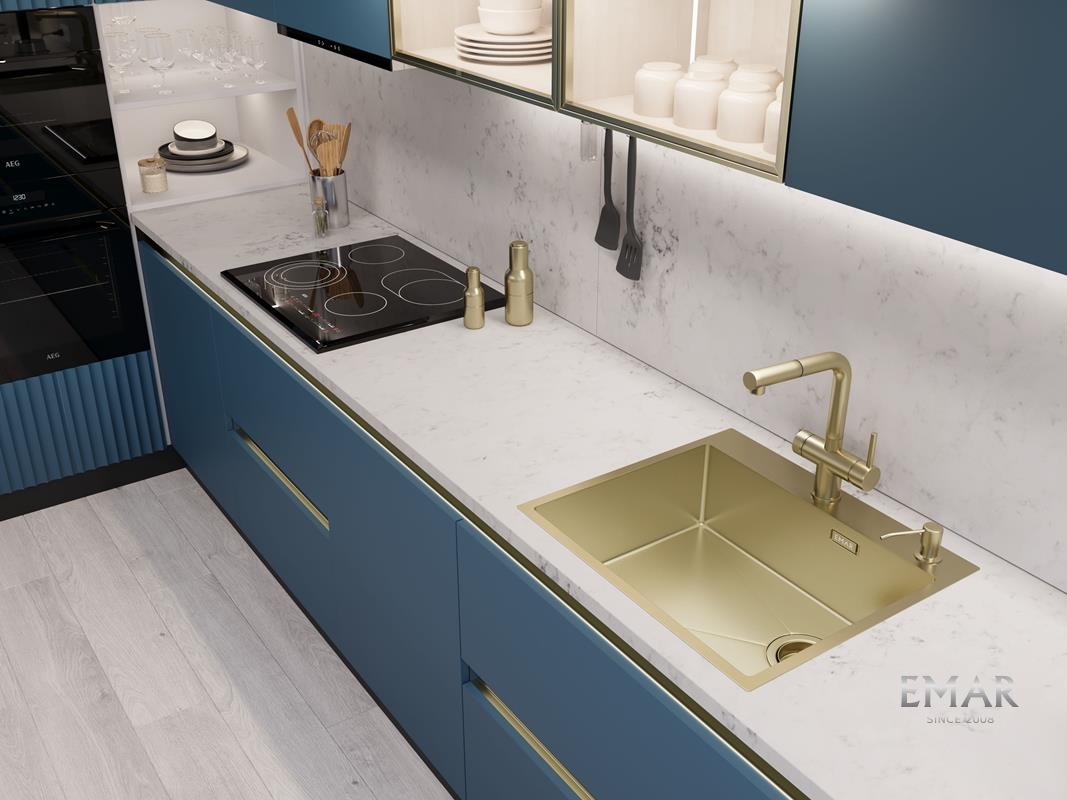 картинка Кухонная мойка Emar EMB-560(TOP) PVD Matt Gold 