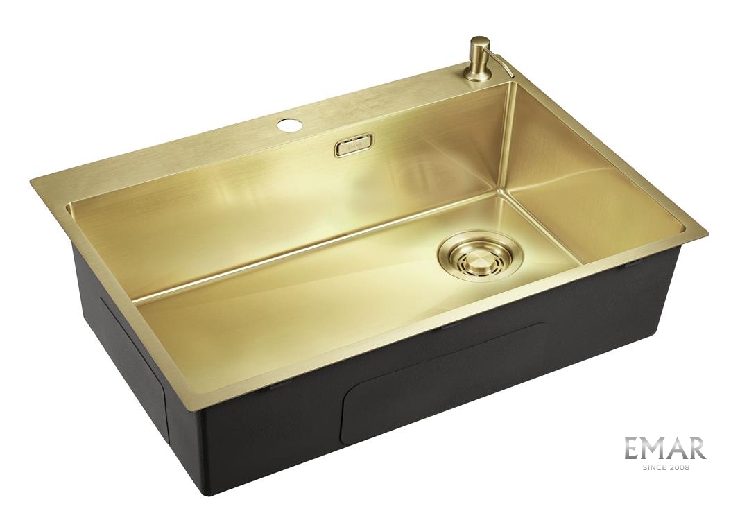 картинка Кухонная мойка Emar EMB-660(TOP) PVD Matt Gold 