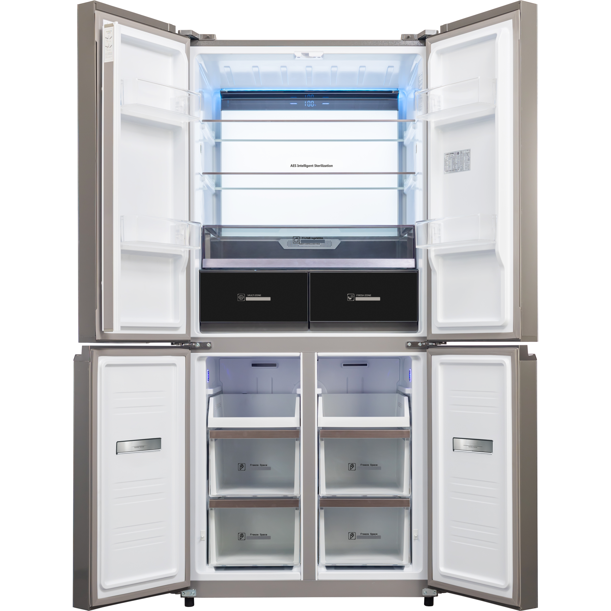 картинка Отдельностоящий холодильник Hiberg RFQ-590G GT inverter 