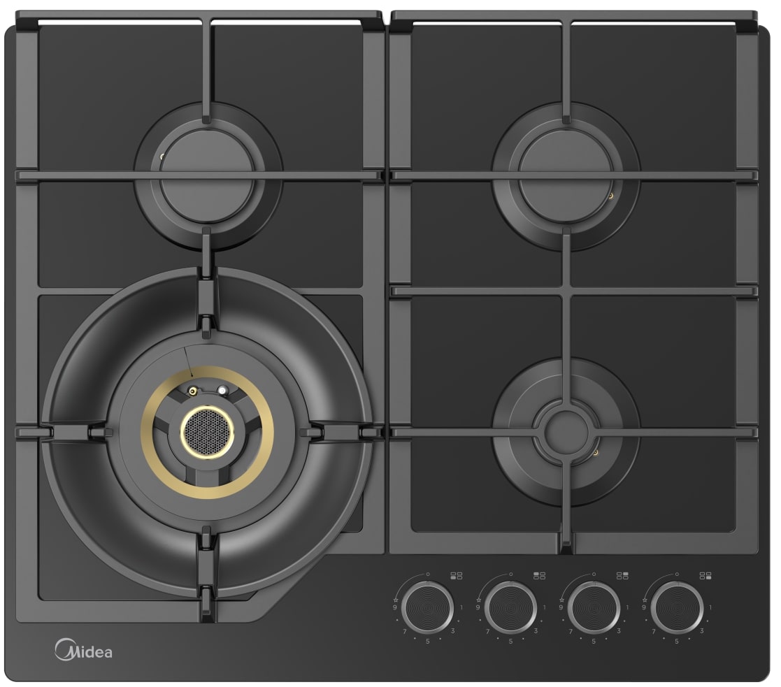 картинка Газовая варочная панель Midea MG697VGB черная 