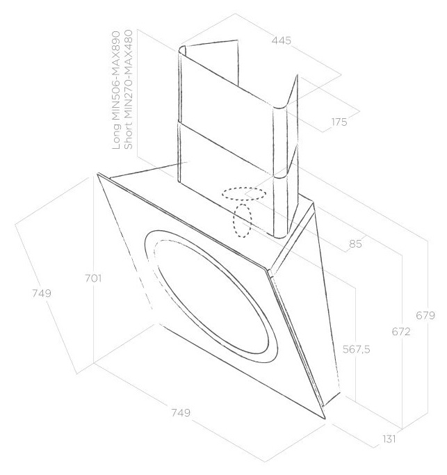 картинка Кухонная вытяжка Elica OM AIR WH/F/75 