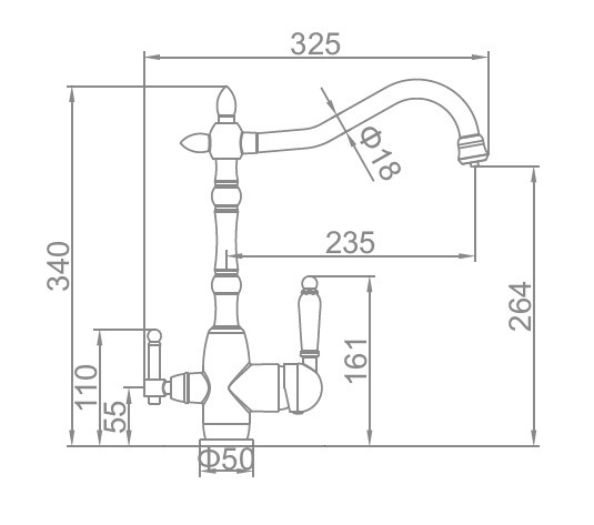 картинка |Discount| Смеситель Ledeme L4555-3 хром 
