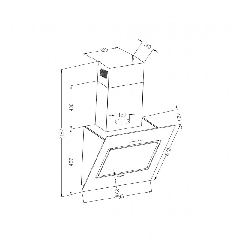 картинка Кухонная вытяжка Lex LEILA 600 IVORY 
