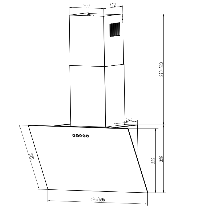 картинка Кухонная вытяжка Weissgauff SIGMA 60 PB WH 