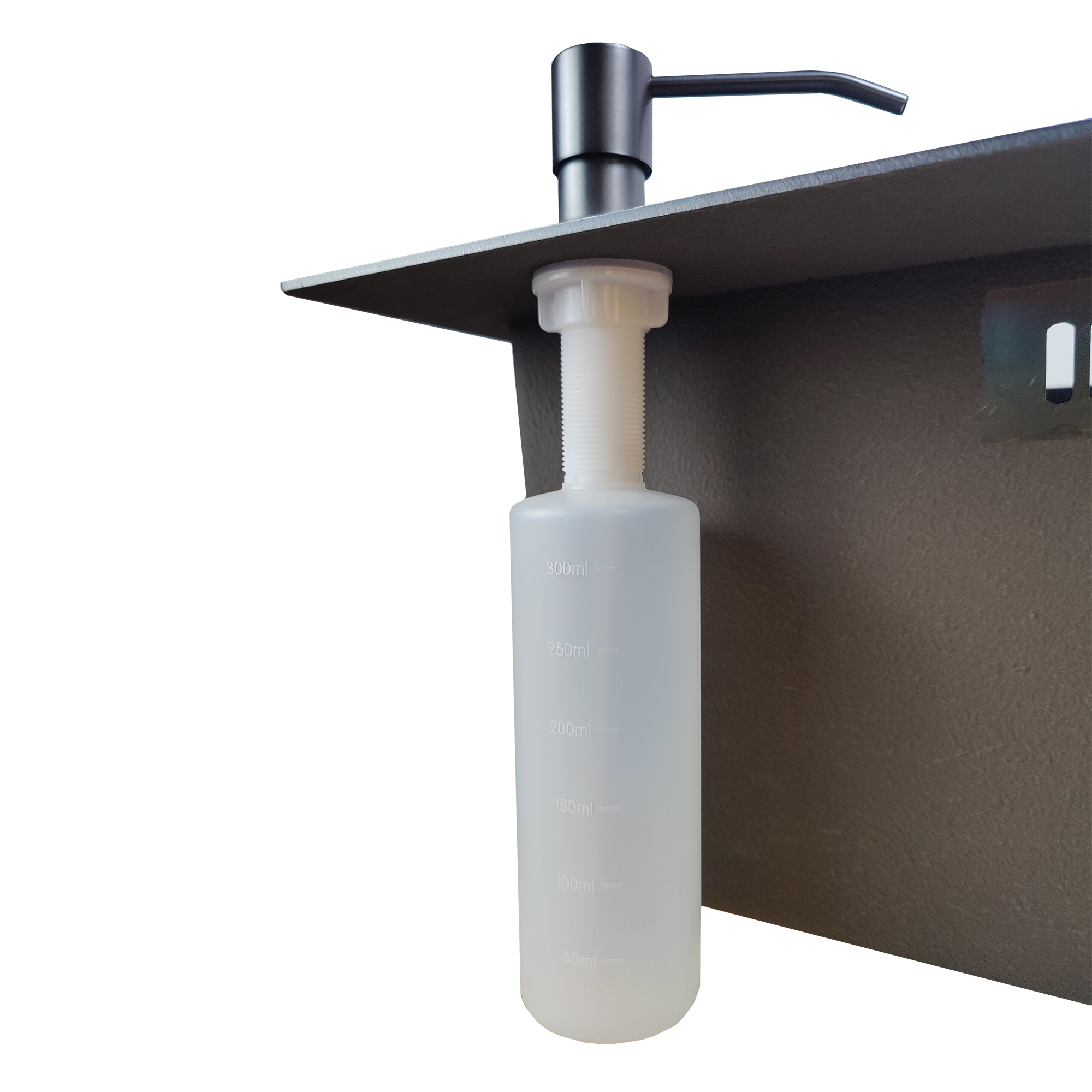 картинка Мойка для кухни Gerda GS 5045 G 4 в 1 графит (мойка, дозатор для мыла, коландер и сифон) 