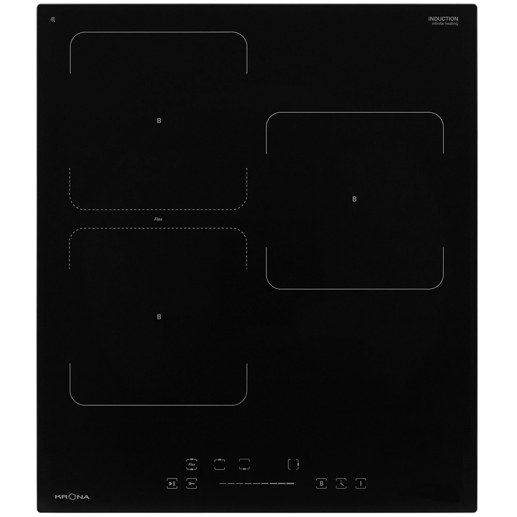 картинка Индукционная варочная панель ERDE 45 BL 3BFTS 