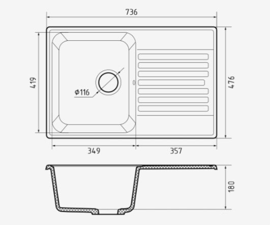картинка Кухонная мойка Granfest-Quarz GF-Z78 
