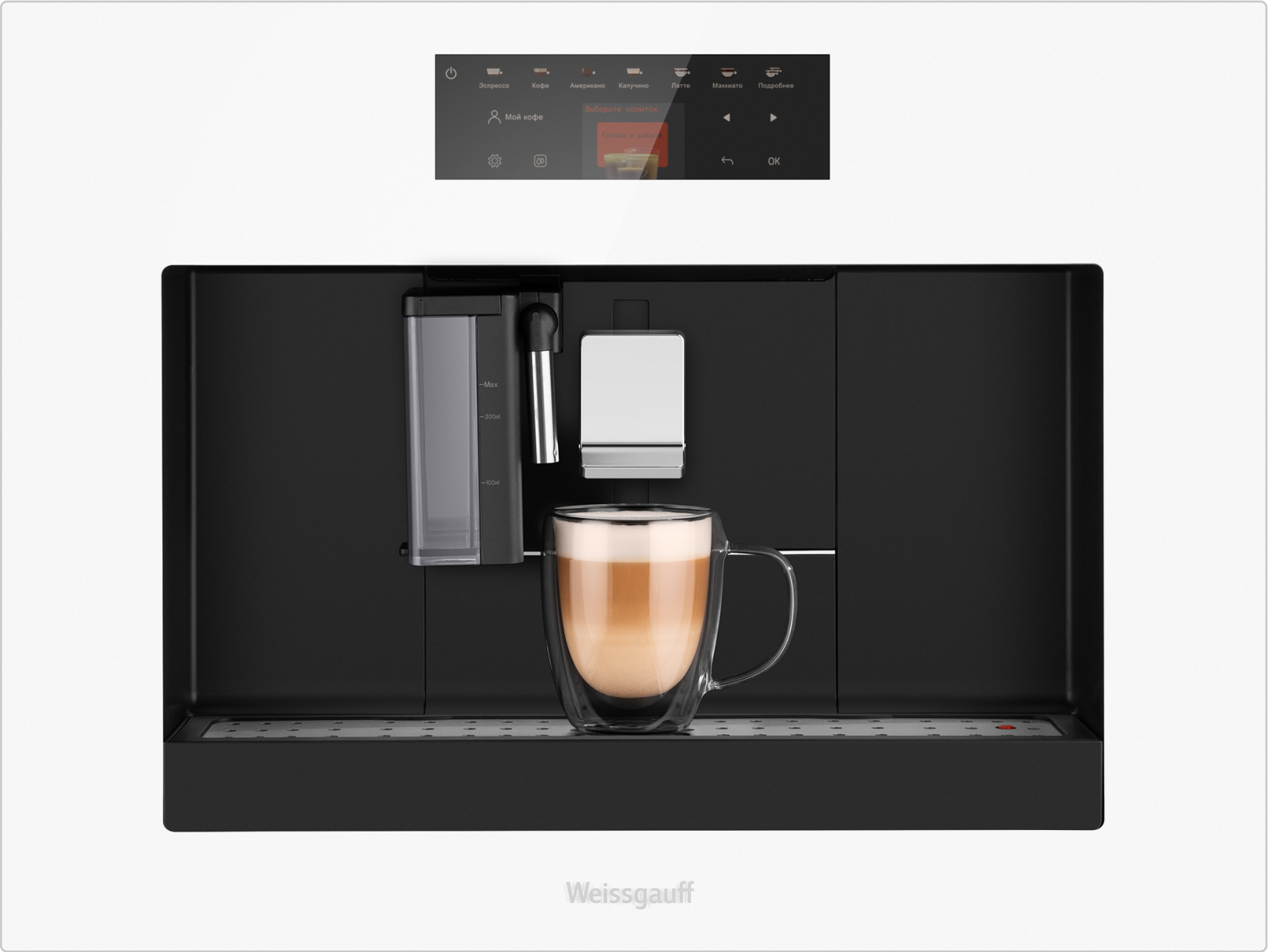 картинка Кофемашина Weissgauff WCMI-572 Touch Cappuccino белая 