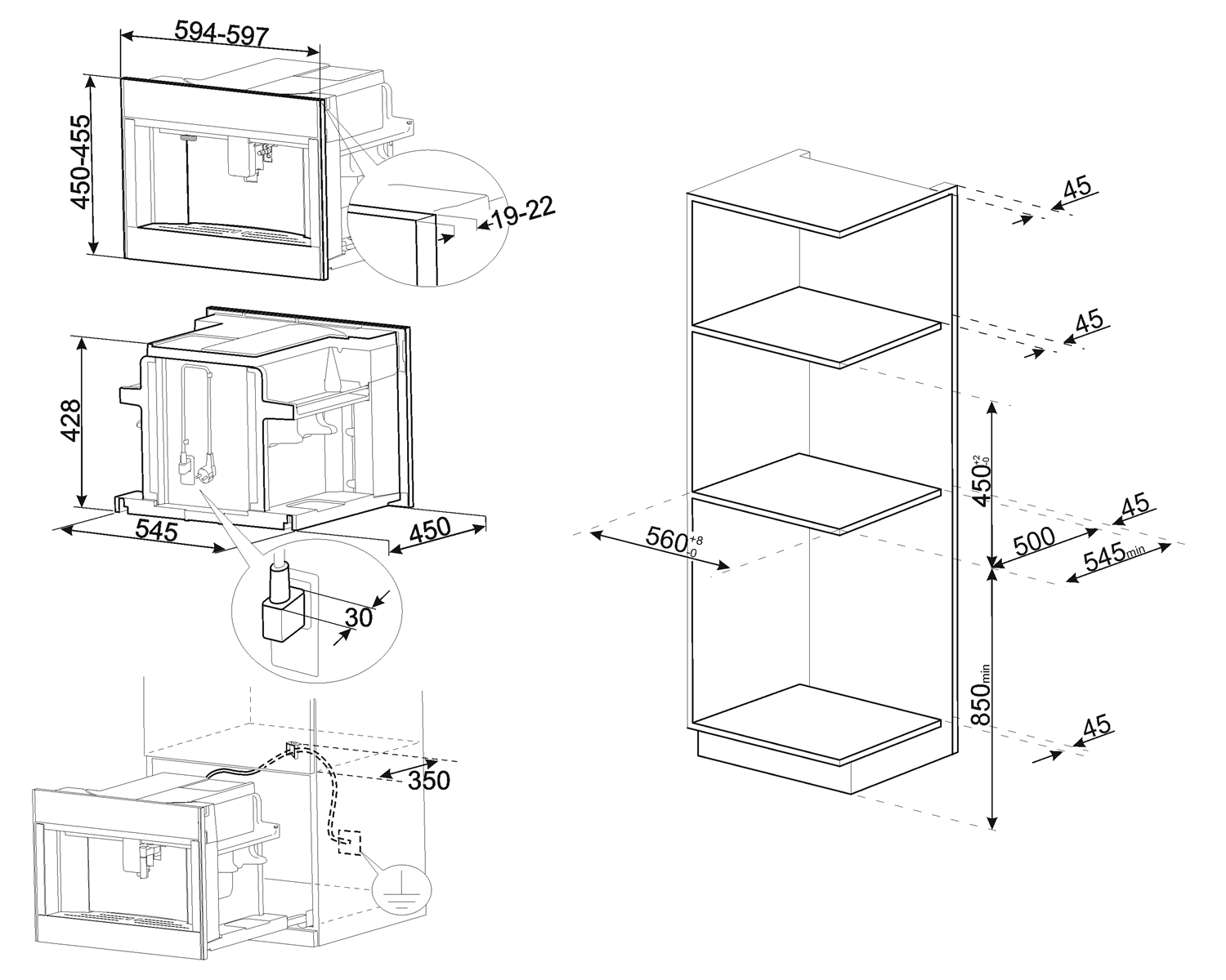 картинка Кофемашина Smeg CMS4604NR 