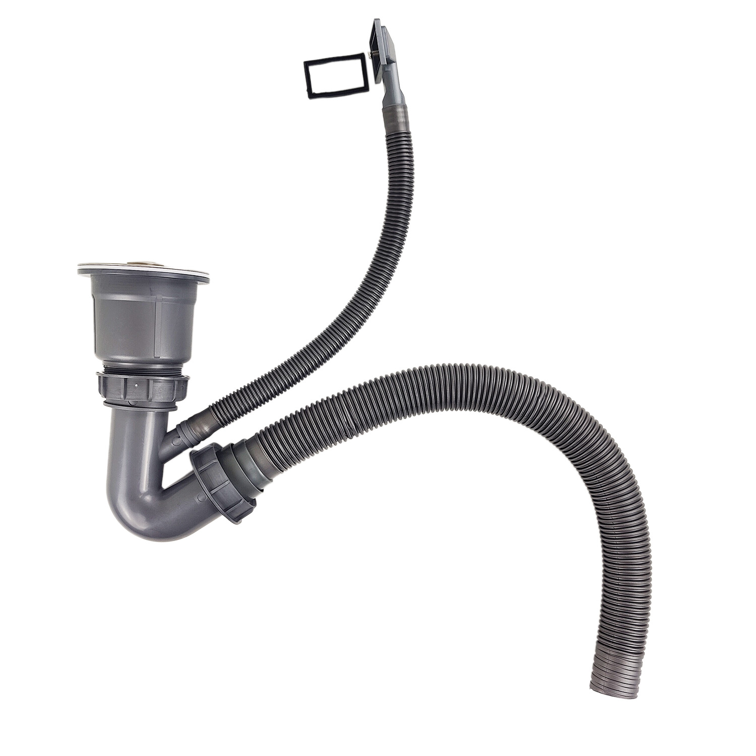 картинка Мойка для кухни Gerda GS 5045 G 4 в 1 графит (мойка, дозатор для мыла, коландер и сифон) 