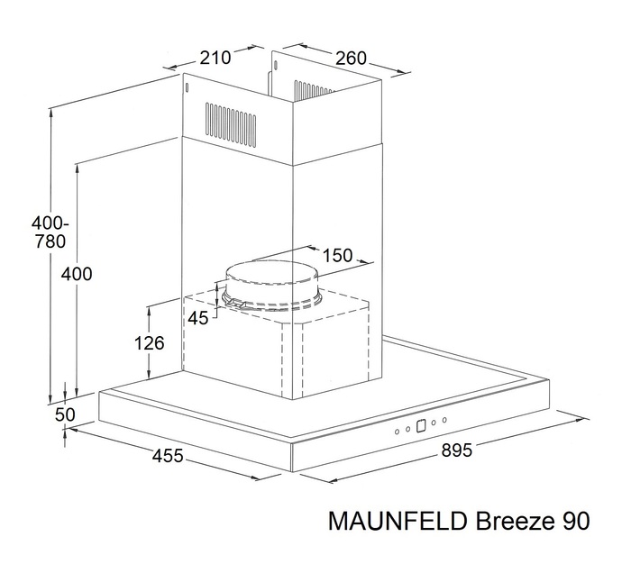 картинка Кухонная вытяжка Maunfeld Breeze 90 Inox 