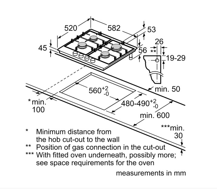 картинка Газовая варочная панель Bosch PCP6A5B90M 