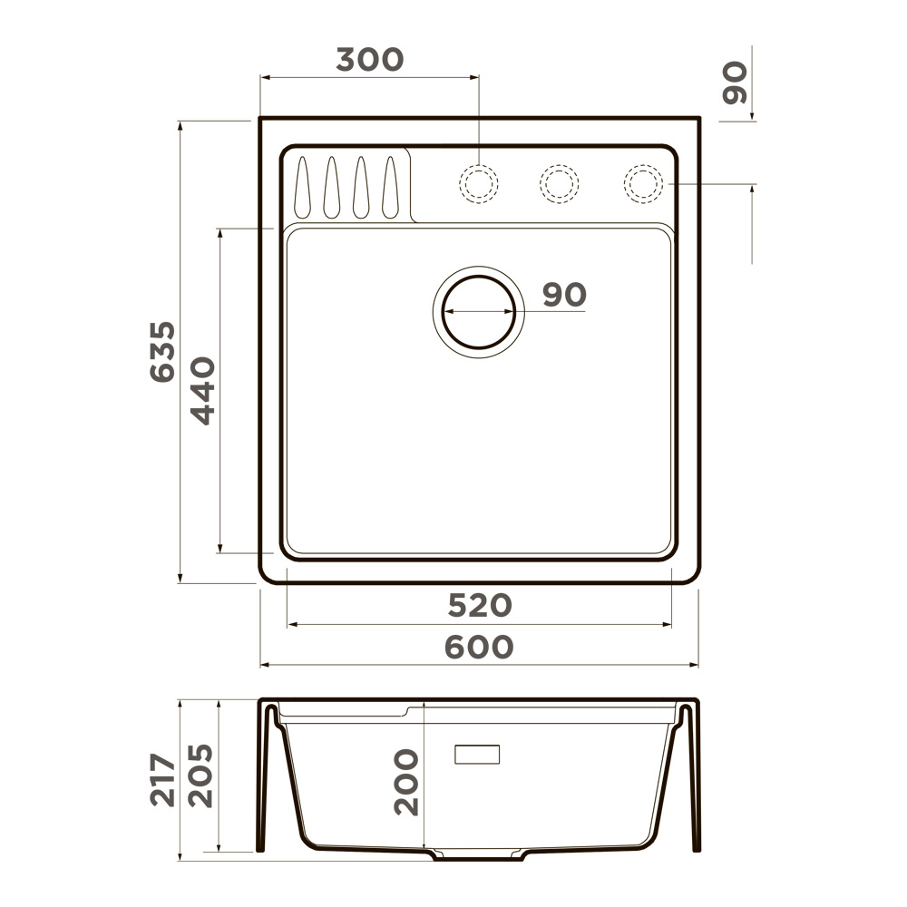 картинка Кухонная мойка Omoikiri KINOKAWA 60 